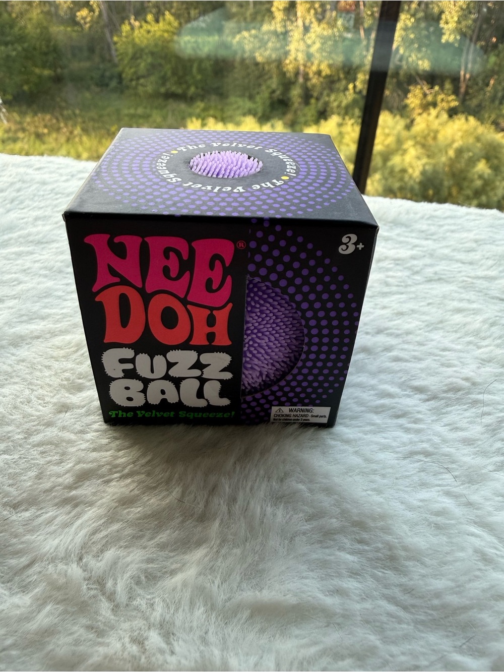 NeeDoh purple Fuzz Ball Velvet Squeeze